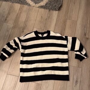 Torrid Black and White Knit Sweater